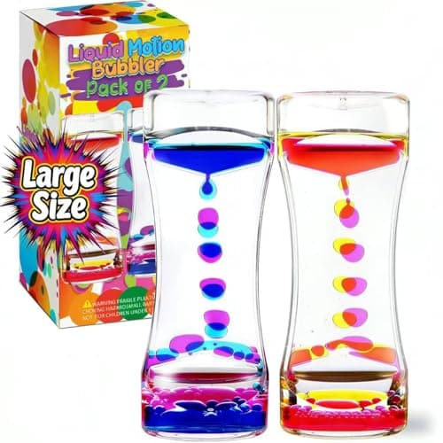 YUE MOTION Liquid Motion Bubbler Visual Sensory Toys, Liquid Bubbler for Kids and Adults– New Big Calming Bubbler Toy- Colorful Liquid Hourhlass for School Supplier, Novelty Gifts, Desk Decor - Image 1