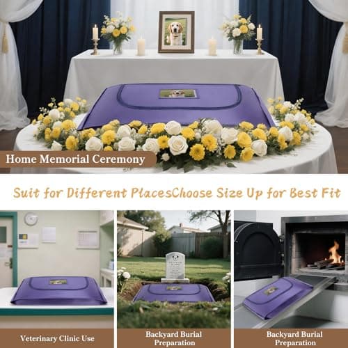 COSOWO Pet Burial Bag, Dignified Leak-Proof Deceased Pet Body Bag with Memorial Keepsake Card, XS–L for Rabbits, Kittens & Small Dogs, Navy, M - Thumbnail 5