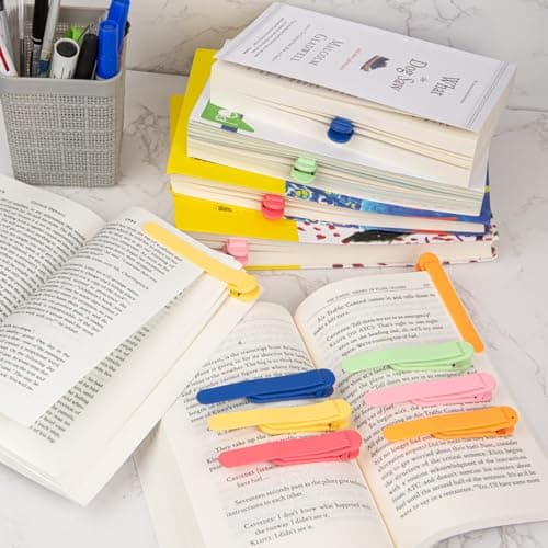 12 PCS Automatic Smart Bookmarks for Women Men, Silicone Mark Bible Markers for Reading, Accessories, Lovers Gifts, Bookish Gifts, Birthday Party Favors for Kids, D - Thumbnail 6