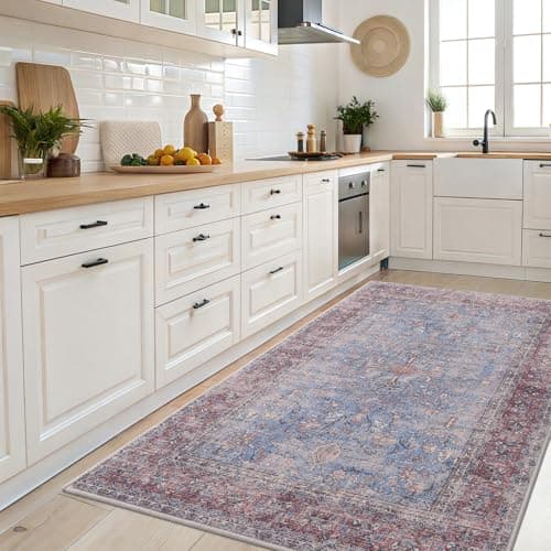 Vanmoos 2x3 Washable Area Rug – Soft, Non-Slip Entrance Rug, Durable Indoor Door mat, Floor Carpet for High-Traffic Areas, Entryway, Kitchen, and Bedside, Rustic Vibes/Rust - Thumbnail 5