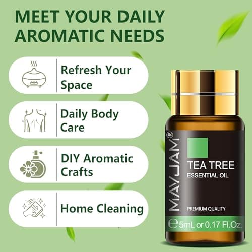 MAYJAM Tea Tree 20 Pcs Pure Essential Oil Gift Set, for Diffuser, Humidifiers, Skin Care, Massage, Fragrance Oil Scent for DIY Candle and Soap Making, Gift for Friend (5ML) - Thumbnail 4