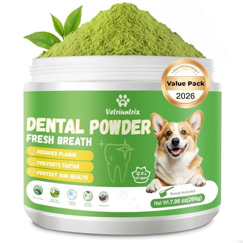Vetriuntrix Dog Dental Powder, Dental Powder for Dogs Teeth Cleaning and Breath Fresh, Dog Teeth Cleaning Powder with Natural Plants Ingredients and Postbiotics, 200g - Image 1