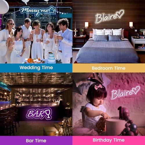 Custom Neon Signs, Customizable Led Neon Sign for Wall Decor, Gifts Ideas for Teen Girls Boys Trendy Stuff, Personalized Neon Name Light Sign for Kids, Birthday Gifts - Thumbnail 3