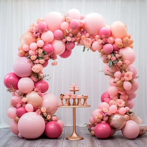 Valentines Day Decorations 178pcs Rose Gold Balloon Garland Arch Kit Rose Red Pink Balloons for Anniversary Wedding Bridal Shower Birthday Party Galentines Day Decor - Image 1