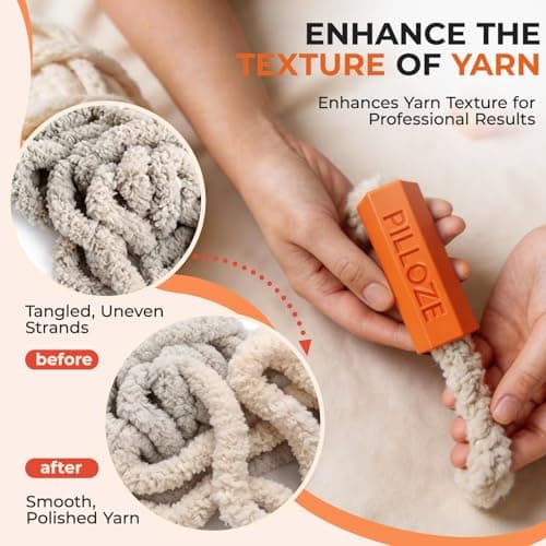 Pilloze Chunky Yarn Fluffer - Yarn Fluffing Tool for Crochet & Knitting Projects, Compact Portable Yarn Texture Enhancer for DIY Craft Enthusiasts, Orange - Thumbnail 6