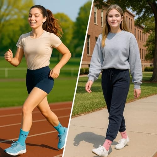 GIAG.IO Cute Pilates Socks, Pilates Socks with Grips 5 Pairs for Women Non-slip Grippy Yoga Sock Crew Size 7-9 for Barre Ballet Barefoot Workout - Thumbnail 2