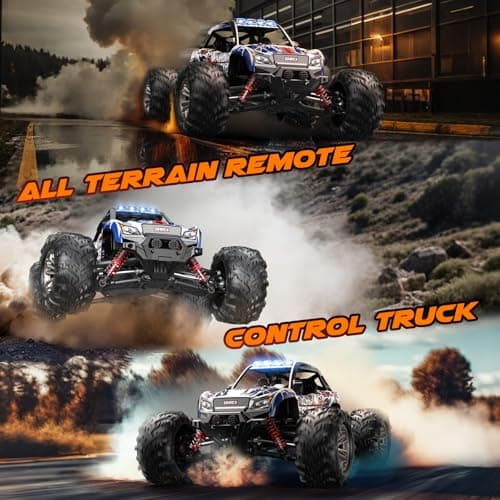 SIMREX 1/16 Scale Hobby RC Car, 36 KPH High-Speed 4WD RC Truck, 2.4 GHz Remote Control Car, All-Terrain Electric Vehicle, 4X4 Remote Contral Moster Truck for Kids and Adults - Thumbnail 5