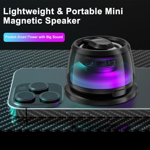 EGBULL Magnetic Multifunction Bluetooth Speaker with 3D Surround Sound, TWS Pairing, Portable Wireless, RGB Lighting, Strong Magnetic Base, Phone Stand, for Gaming, Office, Home and Outdoor Use - Thumbnail 2