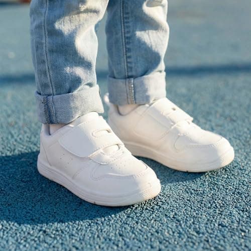 STQ KIDS Toddler Boy Shoes Wide Toe Box Barefoot Shoes Lightweight Girls Sneakers Non-Slip Zero Drop Preschool Walking Running Tennis Shoe Daycare All White Little Kid Size 11 - Thumbnail 3