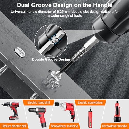 High Magnetic Screwdriver Drill Bit Set - 9Pcs K5 Impact Resistant Non Slip Bit - Magnetic Screwdriver Set - Screwdriver Bit Set - 25 50 65 70 75 90 100 120 150 (9pcs) - Thumbnail 6