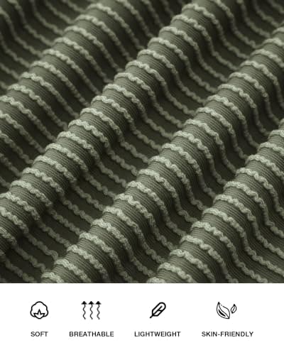 PRETTYGARDEN Women's Button Down Shirts 2026 Spring Long Sleeve Textured Tops Oversized Shacket Jacket Knit Blouses(Sage Green,Large) - Thumbnail 6