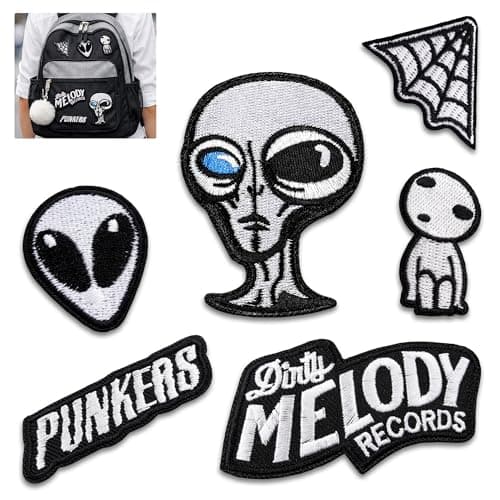 6 Pcs Alien Patch Embroidery Patches for Clothing Iron On & Sew On – Whimsical Space Theme Easy Fix DIY Patch for Jeans, Backpack, Jacket, or Hat – Thoughtful Gifts for Him, Her & Creative Friends - Image 1