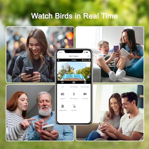 wooaismart Smart Bird Feeder with Camera - Solar Powered, AI Identify for Effortless Birdwatching, Auto Captures HD Pictures & Videos, Instant Notifications for Bird Lovers Enthusiasts - Thumbnail 6