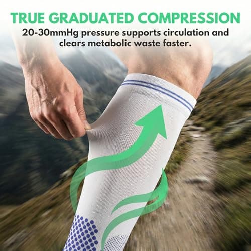 Compression Socks (20-30mmHg) for Men & Women – Best Compression Socks for All Day Wear, Better Blood Flow, Swelling! (S/M, White) - Thumbnail 4