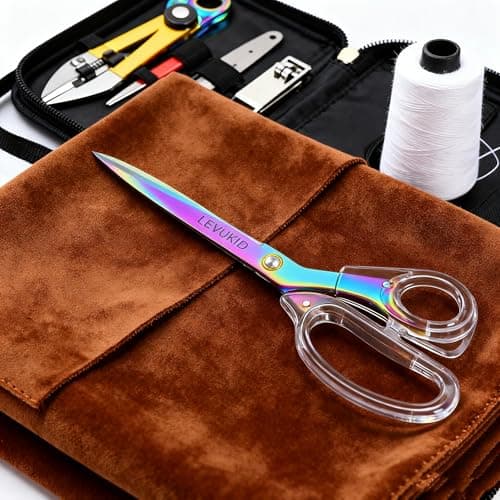 scissors all purpose scissors for office, 9 Inch Titanium Coated Blades and Ergonomic, Clear Sscissors for Office Desk, Modern Design for Craft, Sewing, fabric,Office/Multicolored - Thumbnail 5