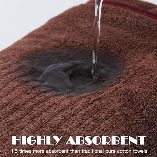 SEISSO Bath Towels Set Extra Large 63 x 35 in, Oversized Bath Sheets 70% Polyester 30% Viscose Fiber from Bamboo, Ultra Soft Absorbent Quick Dry Shower Towel for Bathroom Hotel Pool SPA Gym, 2 Pack - Thumbnail 5