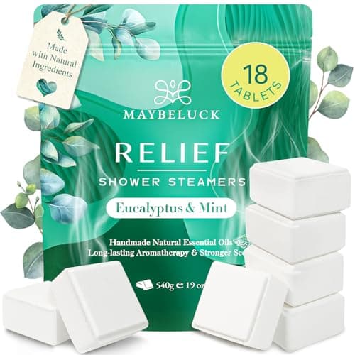 Eucalyptus Mint Shower Steamers for Sinus Relief & Congestion 18 Pack – Eucalyptus for Shower, Easter Basket Stuffers, Shower Bombs with Natural Essential Oils, Self Care Birthday Gifts for Women Men - Image 1