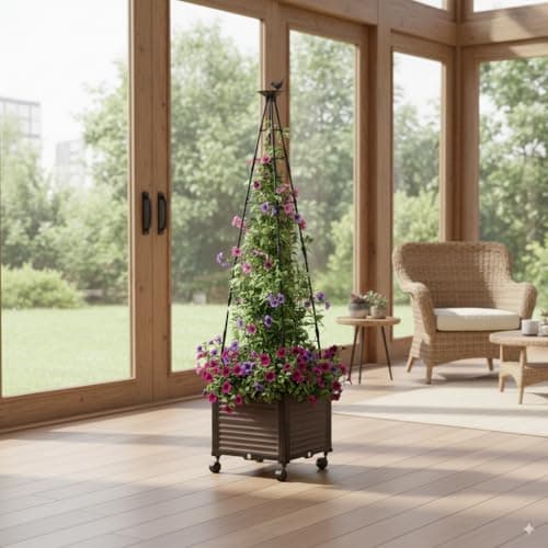 Cossaboom Bird Pyramid Planter with Wheels - Space-Saving Vertical Raised Garden Bed, Easy-to-Move Mobile Planter for Vegetables, Herbs, Strawberries, and Flowers on Balcony, Patio, or Courtyard - Image 1