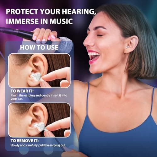 Ear Plugs for Concerts, High Fidelity Concert Earplugs with Noise Cancelling, 2 Pairs Reusable Hearing Protection for Musician, Festivals, Raves, Live Music - Thumbnail 5