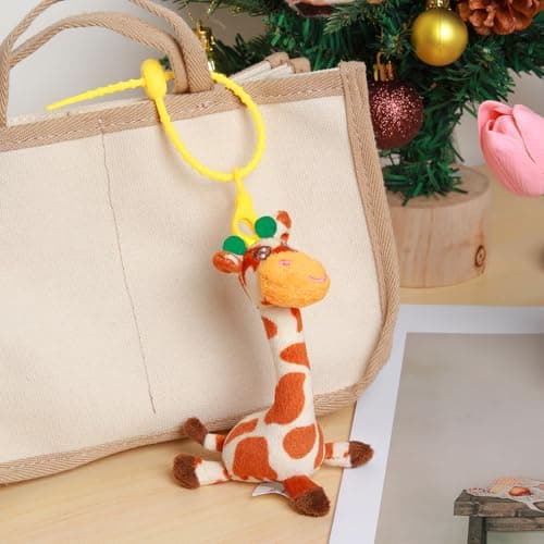 LLUKEME Cute Soft Giraffe Plush Keychain, 4.9 Inch Kawaii Stuffed Animal, Versatile Keychain Backpack Charm, Bag Decor Accessory, Adorable Gift for Kids Adults Birthday Christmas (Spots) - Thumbnail 2