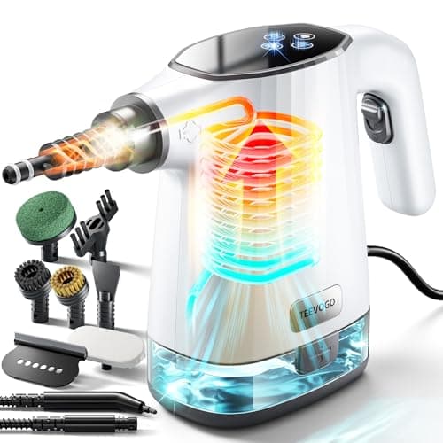 TEEVOGO Handheld Steam Cleaner, 3s Fast Heat Pressurized Steam Cleaner, Upgrade 450ml Removable Water Tank, Lightweight Portable Steamer for Cleaning Home, Kitchen, Bathroom, Car, Tile, Easy Refill - Image 1