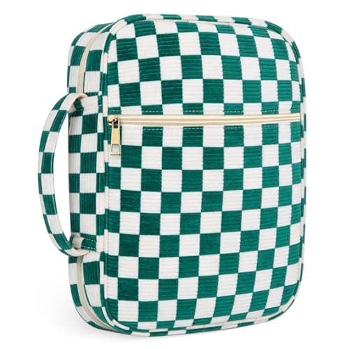 Foghut Large Quilted Bible Cover with Handle, Protective Bible Carrying Case with Pockets, All-in-One Bible Study Organizer for Church & Daily Study, Christian Gift for Women - Image 1