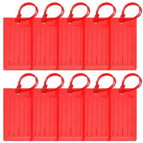 10 Pack Luggage Tags for Suitcases, Airplane Travel Essentials for Flying, International Travel Must Haves, and Luggage Accessories by Sodsay - Image 1