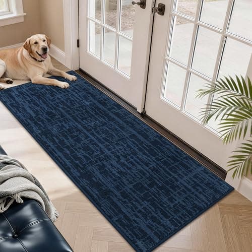 COSY HOMEER Door Mat 24" x 60" Non-Slip Washable Entryway Rug,Dirt Trapper Door Mat Indoor Entrance,Stain Resistant Absorbent Welcome Mats for Front Back Doormats and Wet Shoes,Navy Blue - Image 1