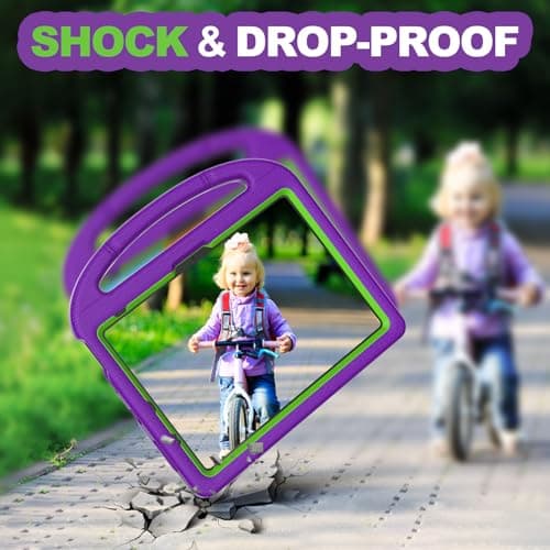 YIHE Kids Case for iPad A16 11th Generation (11-inch, 2025) & 10th Gen (10.9" 2022) | Shockproof Tablet Cover with Built-in Screen Protector & Pencil Holder for iPad 10.9/11 Inch, Purple Green - Thumbnail 6