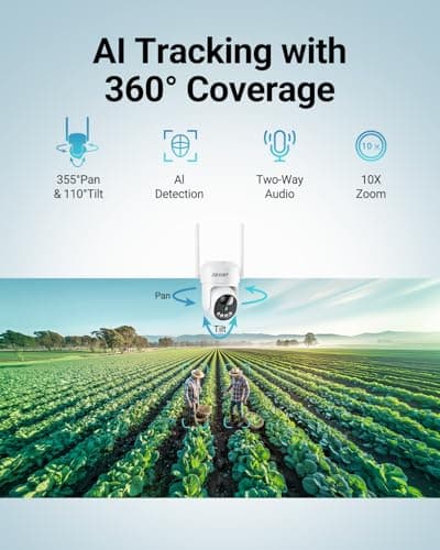 4G LTE Solar Panel Cameras Wireless Outdoor, No WiFi Cellular Security Camera, 4MP HD Anti-Fog lens,AOV+PIR Duo-Mode,24/7 Recording, 360°Pan Tilt,AI Tracking,with 64GB SD and 360-Day unlimited data - Thumbnail 6