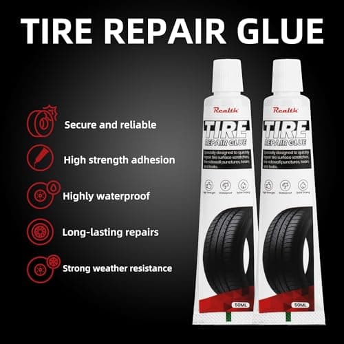 Tire Repair Kit, Tire Repair Glue 100ml, Tire Repair Rubber Nail 20 Pcs, Screw in Tire Plugs Kit, Fast Self-Service Tire Repair Screws Kit for Car, Motorcycle, Bike, Truck, Tractor, Garage - Thumbnail 2