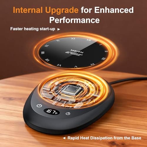 MEION Coffee Mug Warmer for Desk, Coffee Cup Warmer, 4 Temp Settings & 1-12H Timer, Coffee Warmer with Auto Shut Off Smart Gravity Sensor, Beverage & Candle Warmer Coffee Gifts Accessories(Black) - Thumbnail 5