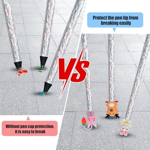 FilmHOO Easter Basket Stuffers for Teens Kids Children Easter Gifts for Kids,Art Supplies,12 Rainbow Colored Pencils With Cute Pencil Cap,sharpener,Arts And Crafts 4-12 Year Old Party Favors - Thumbnail 4