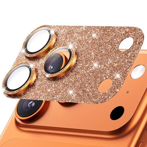 Hoerrye for iPhone 17 Pro Max Camera Lens Protector - [12FT Shatterproof Military Grade] [Strong Adsorption] Metal 9H+ Tempered Glass Camera Screen Full Cover Case Friendly,Cosmic Orange - Image 1