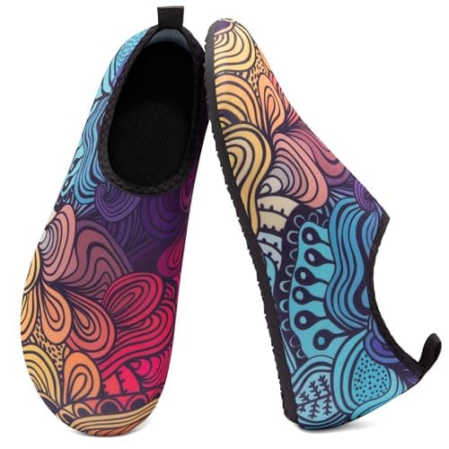 Metog Unisex Water Shoes Quick-Drying Beach Aqua Shoes for Women Men Blue/Pink/Yellow 6-7 W/ 5-6 M US - Image 1