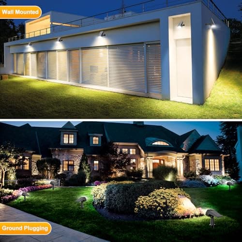 Fabrito 72 LEDs Solar Spot Lights Outdoor Waterproof, 3 Modes Landscape Spotlights, Dusk to Dawn Solar Powered Flood Wall Lights for Outside, Solar Garden Lights for Yard Porch 2 Pack (Cool White) - Thumbnail 4