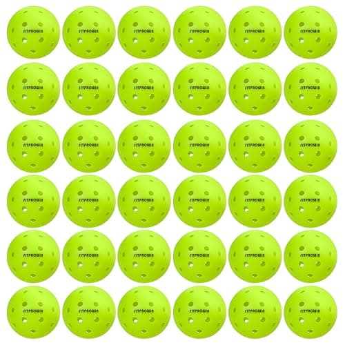 FITPROWIN Outdoor Pickleball Balls 40 Holes Pickle Ball High Bounce & Durability Pickle Balls 4/12/36 Pack Great Visibility Neon Green Pickleballs for Beginners Professionals - Image 1