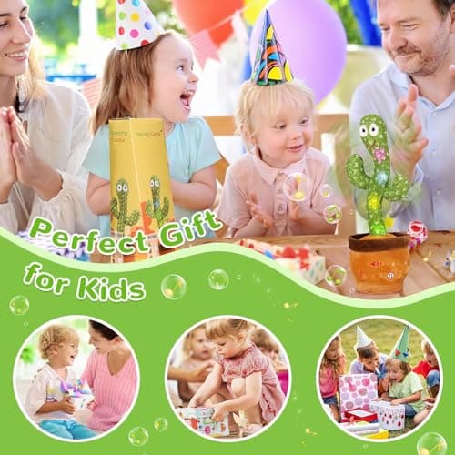 Emoin Dancing Talking Cactus Toy, Cactus Baby Toy Singing Children's Song, Mimicking Recording Repeating What You Say, Educational Interactive Baby Boys Girls Toys (Volume Adjustment) - Thumbnail 6