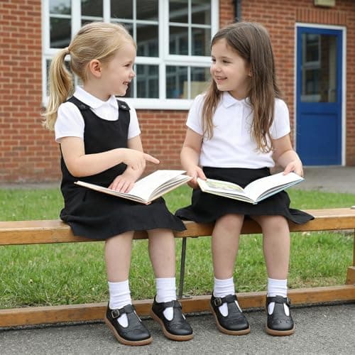 WIDE TOE BOX Toddler Girls Dress Shoes Little Kids Flats School Mary Janes Shoes Ballet Flats Party School Shoes Flower Girl, Party, School Shoes Black Toddler 10 - Thumbnail 2