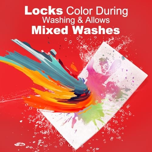 TIVERAIN 50 pcs Coloring-Catcher Sheet for Laundry,Color Grabbers Laundry Sheet,Allow Mixed Washes and Prevents Color Runs,Fragrance Free Color Absorber Sheets for Family No Fluorescent Agent - Thumbnail 3