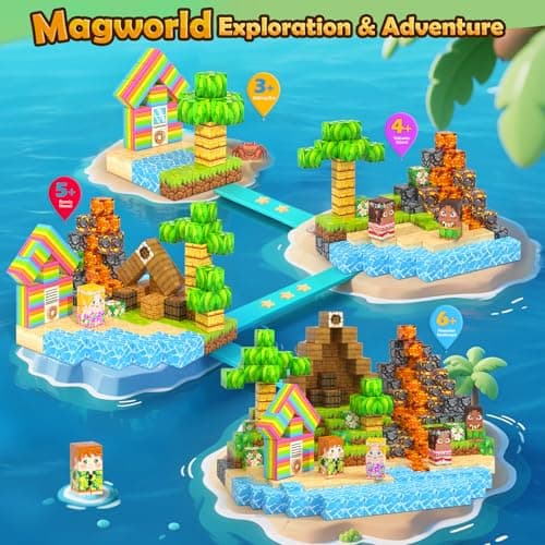 Large Magnetic Blocks - 120PCS 1“ Magnetic Cubes Building Toys for Kids Age 3-5 4-8 5-7 8-12, Hawaii Mine Magnet World Building Craft, Educational Toys Christmas Birthday Game Gifts for Boys Girls - Thumbnail 5