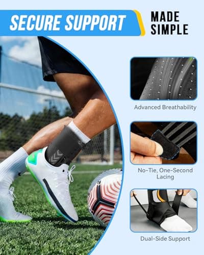 Goldeer Ankle Brace for Sprained Ankle, Quick Lace-Up Ankle Support with Side Stabilizers & Auto-Shaped Pads, Slim Fit Stabilizer for Women Men, Fits in Shoes for Sports, Work & Injury Recovery (L) - Thumbnail 4