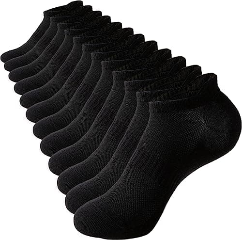 Irisbear Black Ankle Socks for Women Running Athletic Low Cut Tab Sports No Show Socks 6-Pairs Black - Image 1