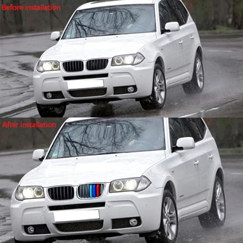 VaisbyTown Automotive Grille Inserts for BMW X3 E83 LCI 2007-2010 7 Grilles, Front Grill Accessories - Thumbnail 4