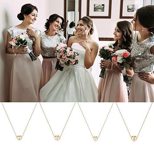 LOYATA Initial Heart Necklace Gold Tiny Pendant 14K Gold Plated Dainty Chain Personalized Jewelry Gift for Women Letter L - Thumbnail 5