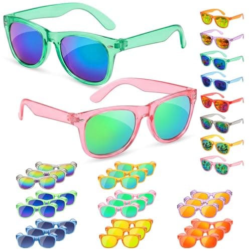 Froman Kids Sunglasses Bulk, 24 Pack Party Favors for Boys and Girls Ages 3-8, Neon Colors with UV 400 Protection, Birthday Goodie Bag Stuffers - Image 1