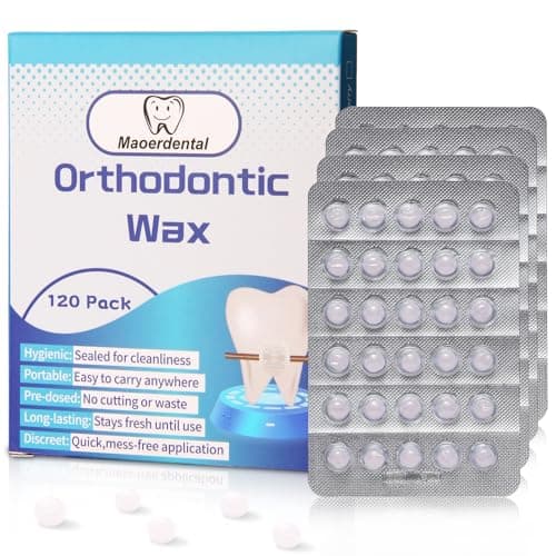Maoerdental Orthodontic Wax 120 Pack, Easy to Mold Braces Wax, Dental Wax Long-Lasting Hold, Portable and Easy to Tear,Food Grade Relief Wax for Home Travel Office (Strawberry)
