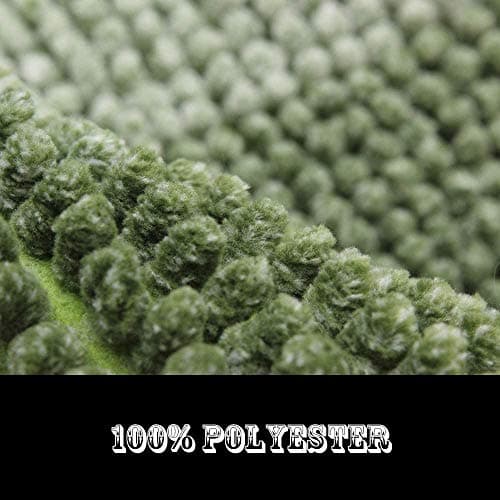 COSY HOMEER Bath Rugs Made of 100% Polyester Extra Soft and Non Slip Bathroom Mats Specialized in Machine Washable and Water Absorbent Shower Mat (36x24Inch, Green) - Thumbnail 3