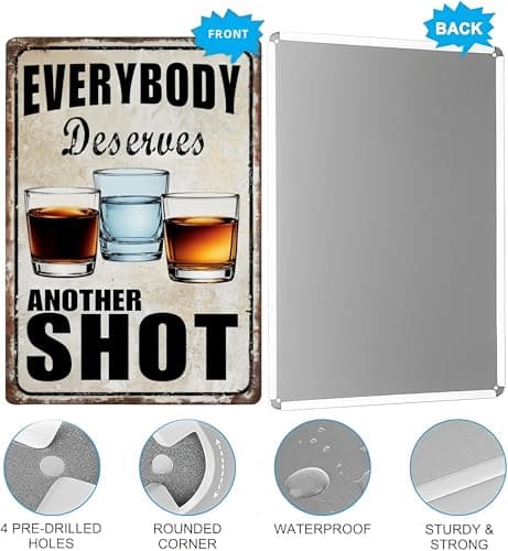 Carastora Funny Bar Metal Sign – Vintage Tin Wall Decor for Man Cave, Garage, Pub, or Home Bar – Humor Shot-Themed Decoration, 8x12 Inches - Thumbnail 5
