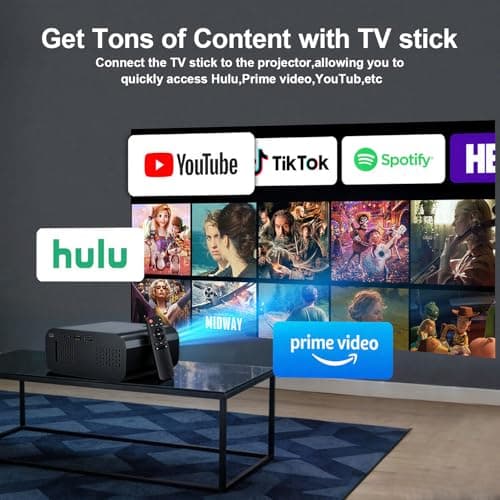 Mini Projector with WiFi and Bluetooth,4K 1080P Support Portable Projector,Built-in Apps,Android 13,Auto Keystone Correction,260 ANSI,32"-150"Screen Movie Video Projector for Indoor/Outdoor - Thumbnail 4
